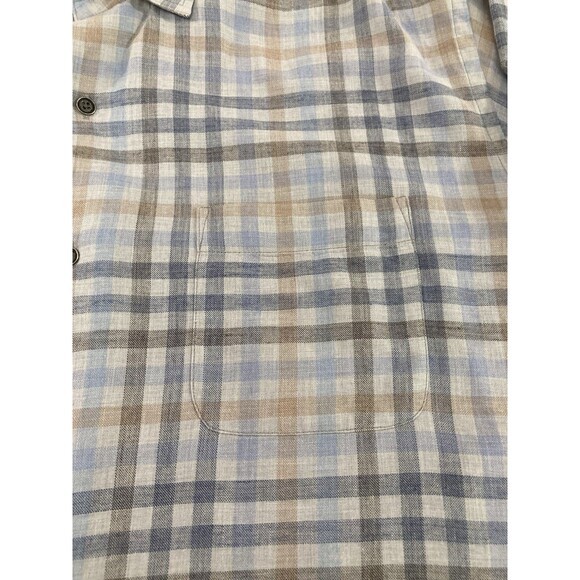 Peter Millar Hill Point Shirt Men’s L Blue Plaid Cotton Button Up Preppy - Picture 4 of 8